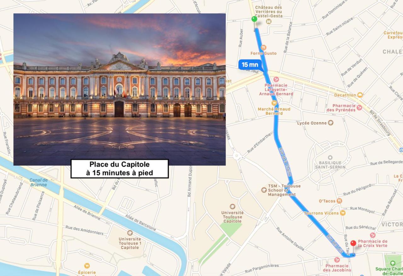 Le St Honore - Appartement Toulouse Centre Avec Chambre & Parking Exterior foto